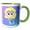 Green/White, variant on 3drose, Cute Blonde Hair Mermaid Girl with Iridescent Fin and Bubbles Background Fantasy Gifts, 15oz Two-tone Red Mug