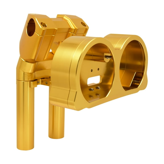 10" Gold Handlebar Riser Kit Instrument Gauge Relocate Fit For Harley Road Glide