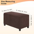 thumbnail image 3 of Funda para ottoman rectangular estirable de 14" x 33" x 15" de Uxcell, fundas para pie de sofá, protector para sala de estar/interior [Café], 3 of 7