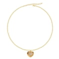 thumbnail image 5 of LuLiaMenton Goldtone Triple Layered Necklace, CZ Heart Pendant Stacked Chain, 5 of 6