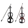 thumbnail image 2 of 4/4 Wood Maple Electric Violin Fiddle Stringed Instrument with Ebony Fittings Cable Headphone Case for Music Lovers Beginners, 2 of 7