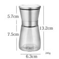 thumbnail image 2 of Beautiful Stainless Steel Salt and Pepper Grinder Set of 2 - Pepper Mill & Salt Mill with Adjustable Coarseness - Glass, 2 of 5
