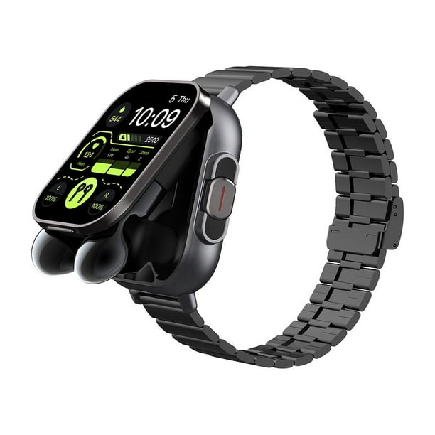 Reloj inteligente con auriculares Bluetooth - 1 reloj inteligente deportivo con auriculares inalámbricos Reloj de pulsera