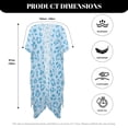 thumbnail image 6 of HELLHERO Polyester Long Kimono Swimsuit Cover Up for Beach Loose Casual Blue Paw Print Pattern, 6 of 6