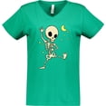 thumbnail image 3 of Inktastic Cute Dancing Skeleton Women's V-Neck T-Shirt, 3 of 5