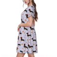 thumbnail image 2 of Lsque Teckel Chiot Imprimé Robe Décontractée T-Shirt Été Manches Courtes Col Rond Robes Évasées, 2 of 6