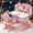 Pink #1, variant on Floseru Kids Functional Desk and Chair Set, Kids' Desk and Chair Set, Kids Study Desk Chair Set Height Adjustable Children School Study Table Chair Set with Cartoon Pattern, Drafting Desk