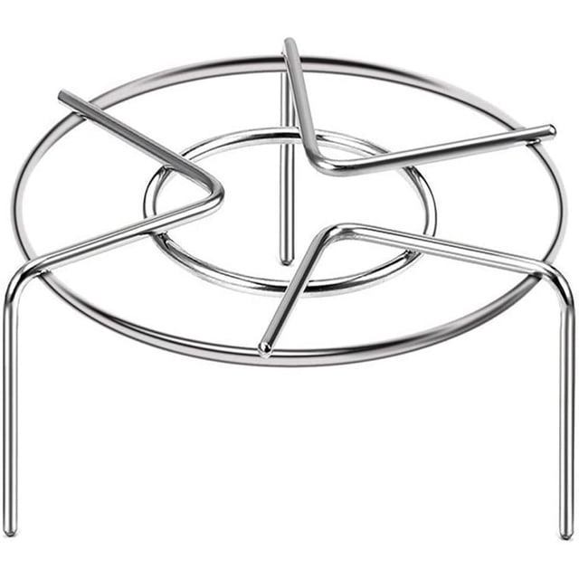 Olla a presión Salvamanteles Olla Sartén Soporte para cocinar Alimentos Vegetales Cangrejo Alambre alto Rejilla para cocinar al vapor de acero inoxidable resistente Utensilios de cocina, Plata