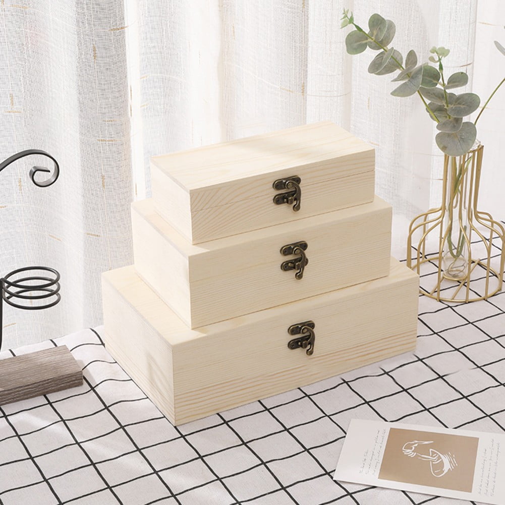 Jewelry Box Desktop Pine Wood Storage Hand Decoration Wooden Box Gift Box