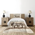 thumbnail image 4 of Ambesonne Farmhouse Quilted Bedspread Set 2 Pcs, Vintage Cow on Stripes, Twin Size, Tan Ivory Warm Taupe, 4 of 4