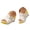 Yellow, variant on Wedge Sandals for Women Open Toe Rivets Slip on Slides Ladies Summer Vacation Slippers Shoes with Arch Support Yellow Size 9