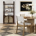 thumbnail image 2 of Nathan James Paxton Boho Bookshelf Cabinet with Solid Wood Frame Rattan Bookshelf with Cabinet Base, Arched Bookcase Cabinet for Living Room or Home Office, Dark Acacia, 2 of 11