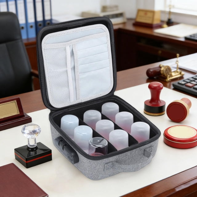 Blinkol Boîte de Rangement Portable pour Timbres de Bureau, Sac de Rangement pour Documents 21cmx20cmx11cm