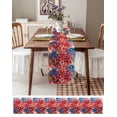 thumbnail image 3 of Boanket 4th of July Flower Table Runner - 48 Inch Long, Kitchen Dining Table Runner Dresser Scarves, Poppy Patriotic Red Blue USA Flag Farmhouse Decor for Coffee Tables Wedding Party Banquet, 3 of 8