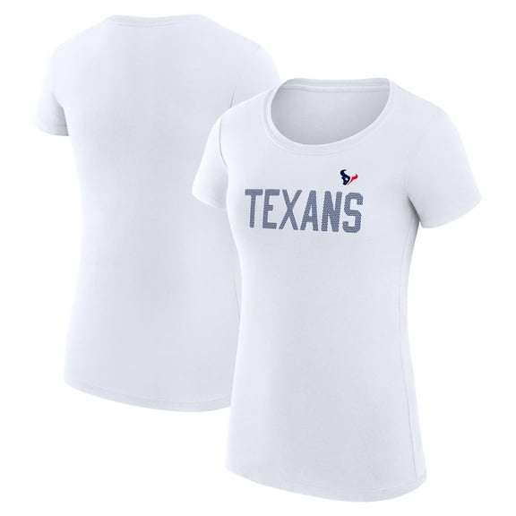 Women's G-III 4Her by Carl Banks White Houston Texans Super-Slim Fit Lightweight Dot Print T-Shirt