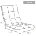 thumbnail image 6 of Adjustable Floor Chair, 5-Position Folding Sofa Chair with Back Support Folding Padded Gaming Sofa Chair, Lounge Chair for Adults Video Gaming, Perfect for Meditation, Reading, Gray, 6 of 7