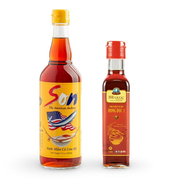 Son Premium Fish Sauce (17.6 oz) and Phu Quoc Hong Duc 1 / HD1 (8.45 oz) Premium Fish Sauce Combo