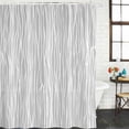 thumbnail image 2 of Gray Lines Shower Curtain, Waterproof Shower Curtains for Bathroom, Vintage Wave Stripes Texture Simple Washable Fabric Bathtub Curtain Set Bath Decor with 12 Hooks 48"x72", 2 of 8