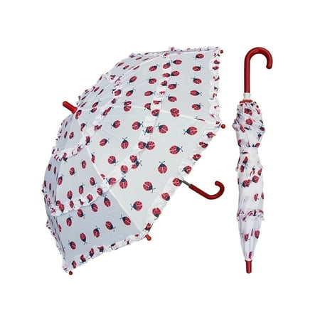 w105chladyb 32 in. childrens ladybug print umbrella with ruffles, 6