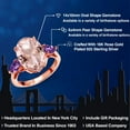 thumbnail image 2 of Gem Stone King 9.92 Ct Oval Peach Nano Morganite Purple Amethyst 18K Rose Gold Plated Silver 3-Stone Engagement Ring, 2 of 6