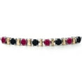 thumbnail image 3 of Gem Stone King 925 Silver and 10K Yellow Gold Red Created Ruby and Black Onyx Bracelet for Women | 1.88 Cttw | Gemstone July Birthstone | Round 4MM | Adjustable up to 9 inch, 3 of 6