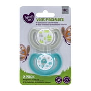 Parent's Choice Orthodontic Vent Pacifier 2pk, 18+ Months, Unisex, Gray Teal
