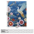 thumbnail image 4 of COMIO Exquisite Gifts Japanese Cranes Bird, Cherry Blossoms Flannel Blanket White, 4 of 6
