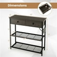 thumbnail image 4 of Costway Entryway Table with Charging Station Narrow Console Table with 2 Drawers  Oak, 4 of 9