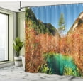 thumbnail image 5 of Ambesonne Nature Shower Curtain, Idyllic Autumn Season, 69"Wx75"L, Green Amber, 5 of 5