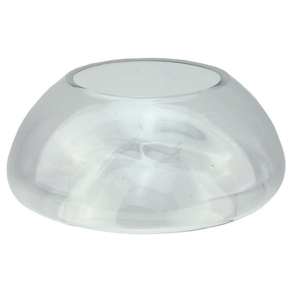 9" Transparent Glass Pillar Candle Holder with Concave Interior