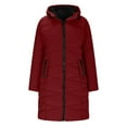 thumbnail image 3 of JGGSPWM Women's Warm Fleece Lined Parka Jacket Lightweight Thicken Down Coats with Hood for Winter Red L, 3 of 8