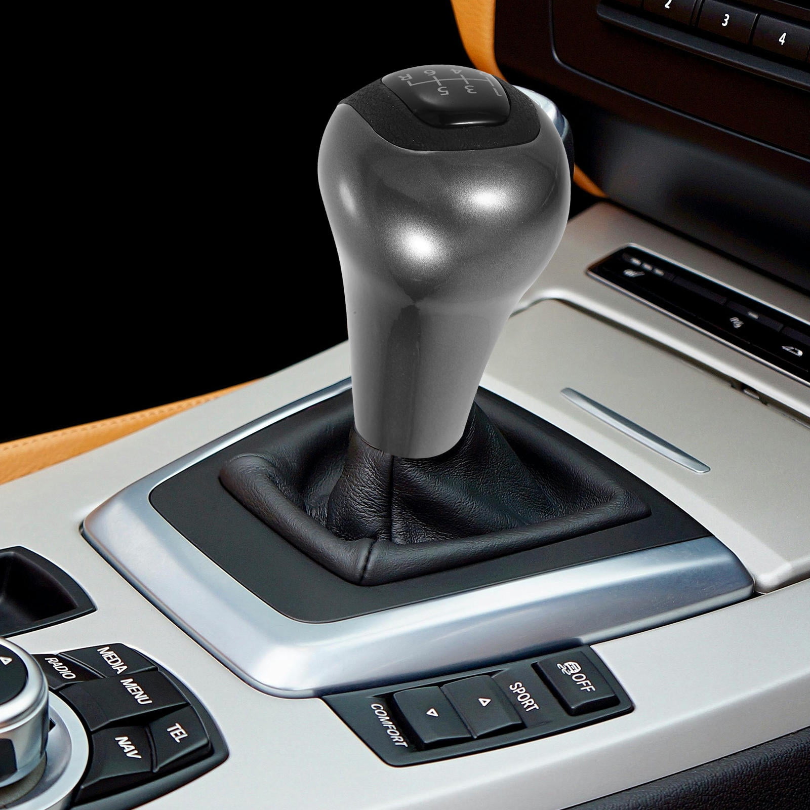 AURARMLET 1Set Easy Install Black Manual Gear Shift Knob and Protective Shift Boot Cover