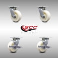 thumbnail image 2 of 5 Inch SS Nylon Swivel Caster Set with Delrin Bearings 2 Brakes SCC, 2 of 2