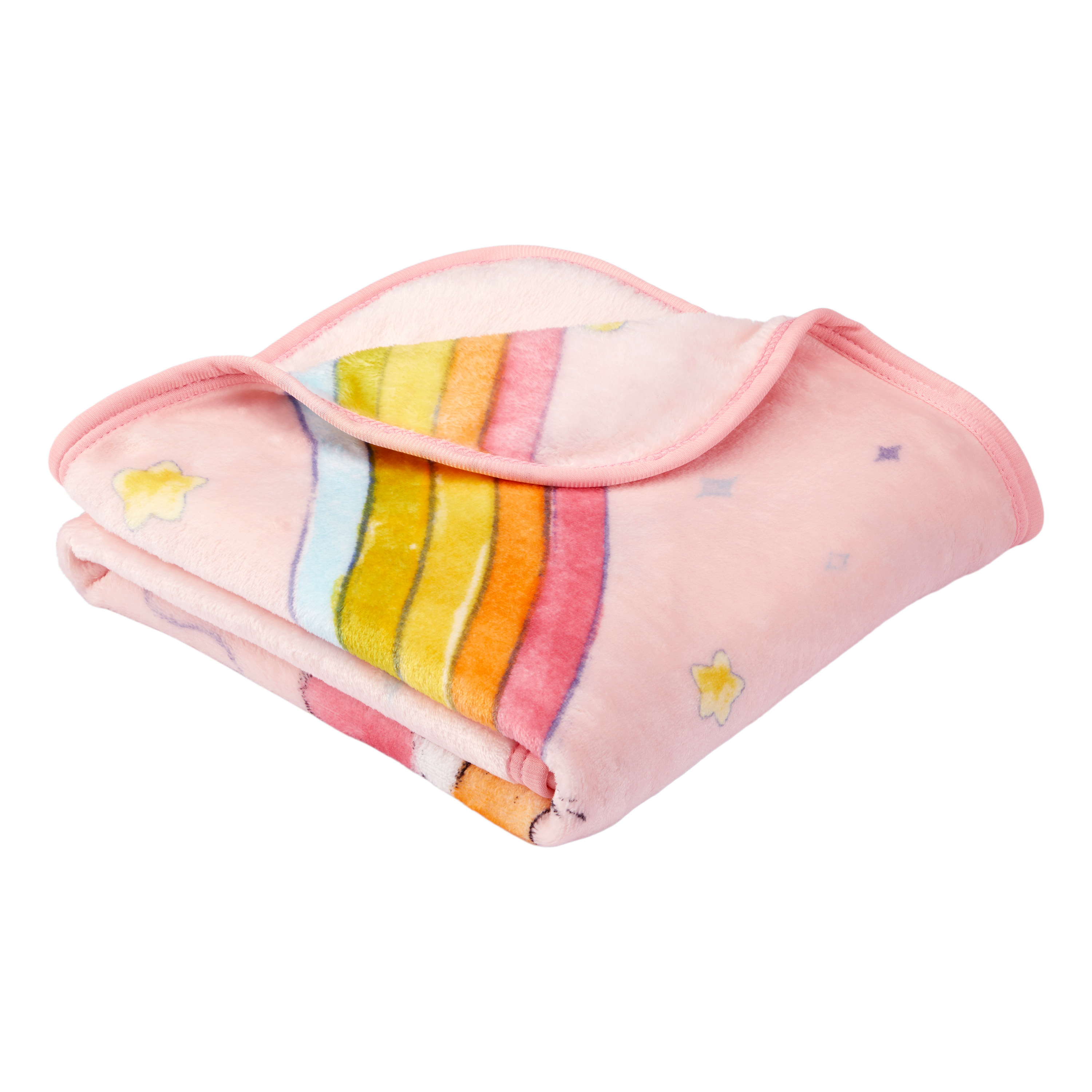 Care Bears Kids Pink Rainbows Silky Soft Throw Blanket, 40x50