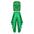 thumbnail image 4 of Aislor Men Character Arabian Prince Vest Outfits Open Front Waistcoat Top With Harem Pants Set Green XL, 4 of 7