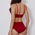 thumbnail image 4 of Conjunto de lencería sin costuras de 2 piezas con cuello en U para mujer: sujetador halter de cintura alta y braguitas, nailon/spandex, ropa de dormir/noche sexy, 4 of 4