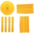 thumbnail image 2 of Yellow Tissue Pom Poms DIY Tissue Paper Flowers for Birthday Wedding Baby Shower Tea Party Dessert Table Decoration, Pack of 18, 2 of 5