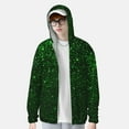 thumbnail image 2 of Lsque Green Sparkling Pattern UPF 50+ Lightweight Sun Protection Men's Women's Long Sleeve Shirt, Hoodie Performance -Large, 2 of 7