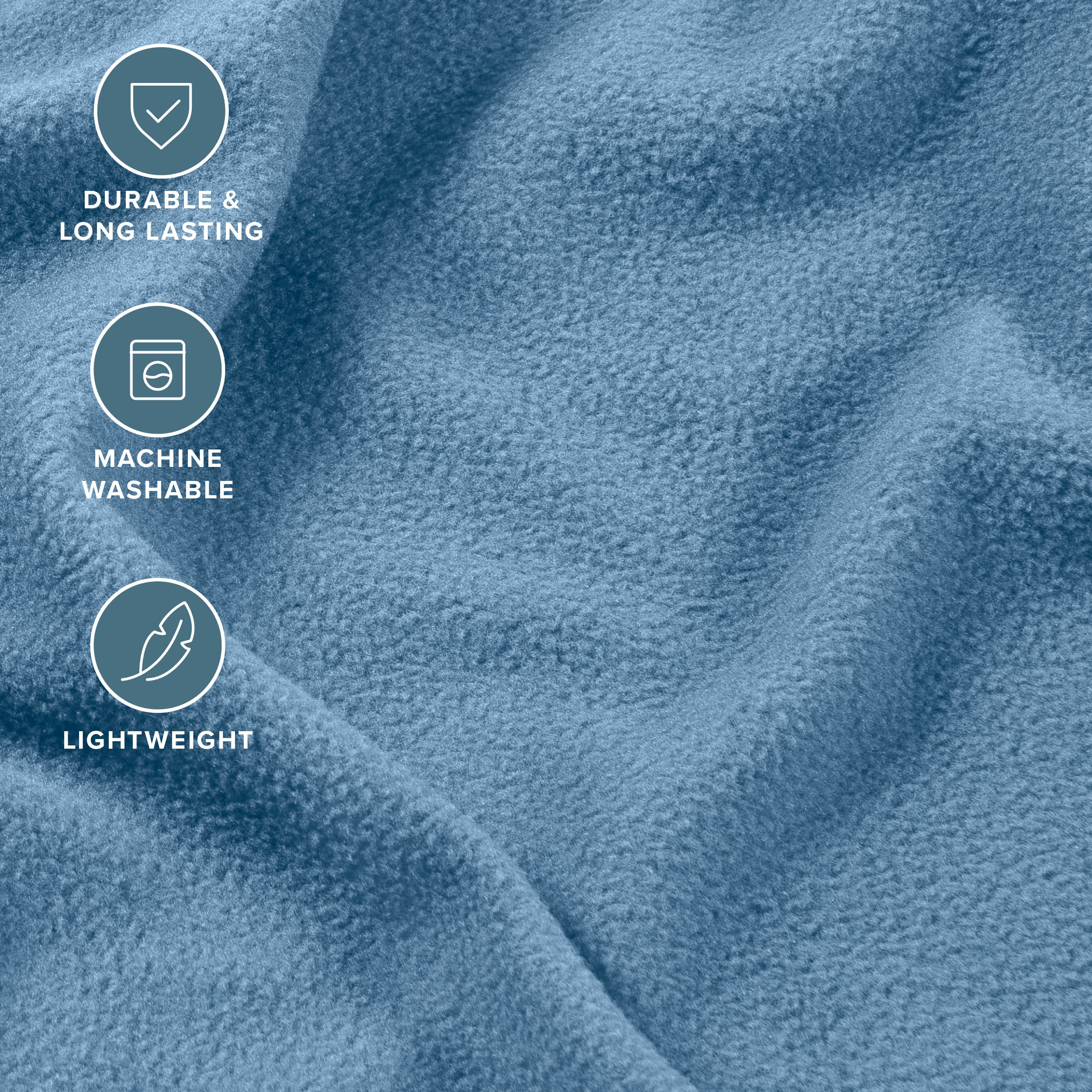 Bare Home Cozy Fleece Queen Sheet Set, Coronet Blue photo 4