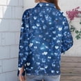 thumbnail image 4 of Dwralegc Valentine Shirts Women Collared Button Down Tops Casual Loose Heart Graphic Clothes Plus Size Dressy Holiday Shirt Dark Blue L, 4 of 5