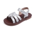 thumbnail image 6 of BOBOGOJP Little Girl's Closed Toe Summer Princess Flat Flower Sandals Toddler Sandals Silver for Size 7, 6 of 6