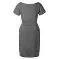 thumbnail image 4 of Spring Tops for Women Maxi Dresses for Women Women's Striped Elegant Short Sleeve Wear To Work Casual Pencil Dress with Belt, 4 of 6