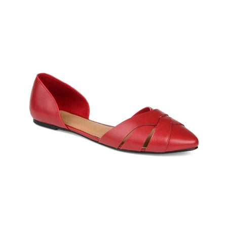 

Journee Collection Womens Brandee Faux Leather D Orsay Red 5.5 Medium (B M)