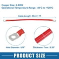 thumbnail image 4 of Unique Bargains 6 AWG Battery Cable 30cm 1FT 6 AWG Gauge Car Battery Inverter Cable with 5/16 Inch Lugs Pure Copper Red, 4 of 7