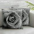 thumbnail image 3 of Shangniulu Flower Throw Pillow Cushion Cover, Retro Romantic Rose Petal with Rain Water Drops Valentines Love Picture, Decorative Square Accent Pillow Case, 3 of 5