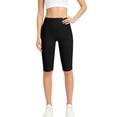 thumbnail image 2 of Heathyoga Leggings with JIANLAI High Waist Solid Biker Shorts, Stretch Knee‑Length Athletic Workout Shorts, Soft Breathable Active Bottoms For Gym Fitness Cycling Jogging Lounging, 2 of 8
