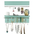thumbnail image 3 of Wall Mounted Wood Jewelry Organizer with Metal Bars, Set of 2_Turquoise, 3 of 7