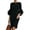 Black, variant on DeHolifer Women's Dresses Crewneck Ruffle 3/4 Sleeve Mesh Elegant Solid Casual Dresses White 2XL