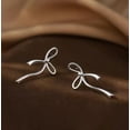 thumbnail image 5 of Solid 925 Sterling Silver Bow Stud Earrings Ribbon for Women Teens Bowknot Stud Earrings Drops, 5 of 6