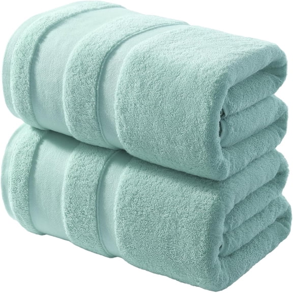 2-Piece 800GSM Oversized Cotton Bath Towels, 35x70in, Quick Dry, Ultra Soft, Super Absorbent, Grey